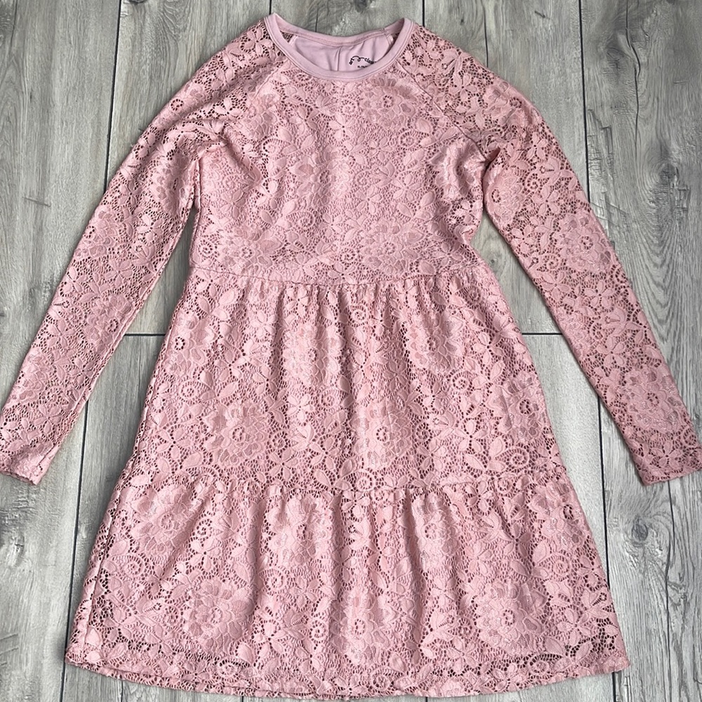 Art Class Girl Rose Stretch Lace Dress Size XL (14/16)